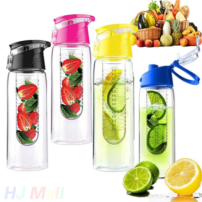 

800ml Fruit Juice Cup Drinking Water Lemon Bottles TRITAN Bicycle Bottle, Black
