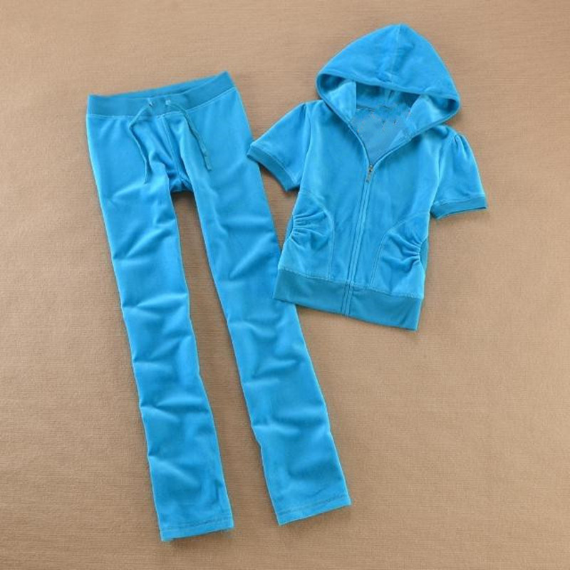 

Brand Velvet 2020 Women'S Fabric Tracksuits Short sleeve Velour Suit Women Track Suit Hoodies And Pants black, Yellow