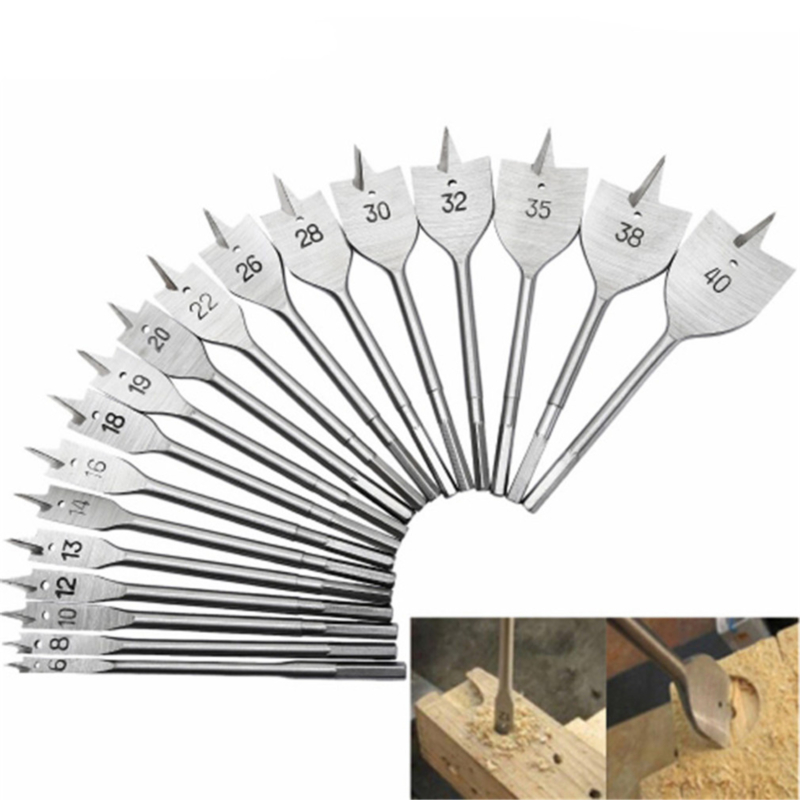 

Flat Wood Drill Bits HSS Drill Bit Set Hole Saw Cutter Carpentry Tools Woodworking Tools