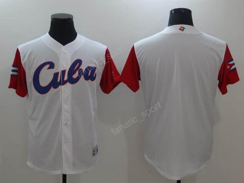 

2017 World Cuba Baseball Jerseys Wbc Cheap Men Cuba Classic Jersey White Color For Sport Fans Breathable Top Quality Free Shipping, Blank white