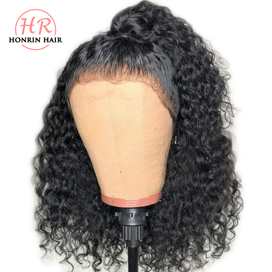 

Lace Front Wig Curly 13x6 Deep Curl Malaysian Virgin Human Hair Pre Plucked With Baby Hair 150% Density Bleached Knots Glueless, Natural color