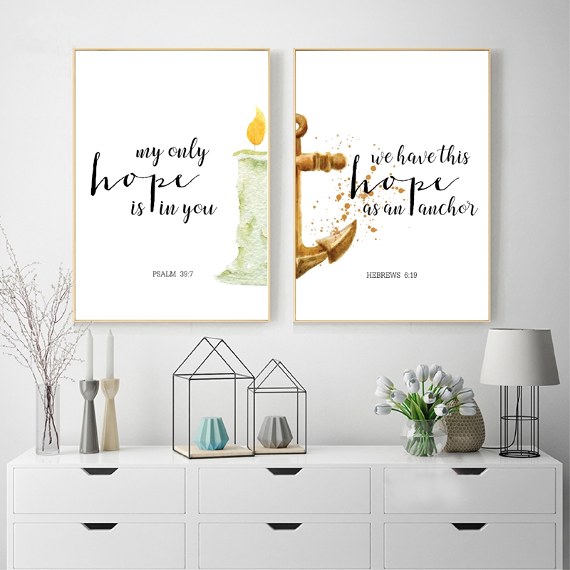 

Bible Verses Hope Quotes Canvas Posters Print Scripture Christian Wall Art Painting Watercolor Pictures Living Room Home Decor