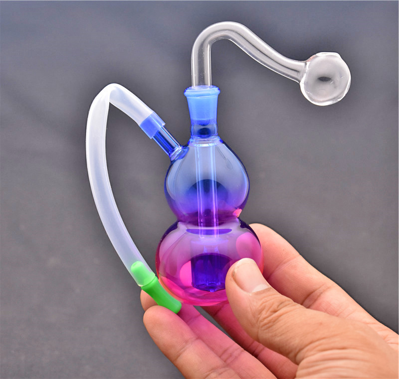 

Hot sale color glass Oil Burner Bong Water Pipes with 10mm Male Thick Pyrex Glass Oil Burner Pipe and hose mini ashcatcher bong for Smoking