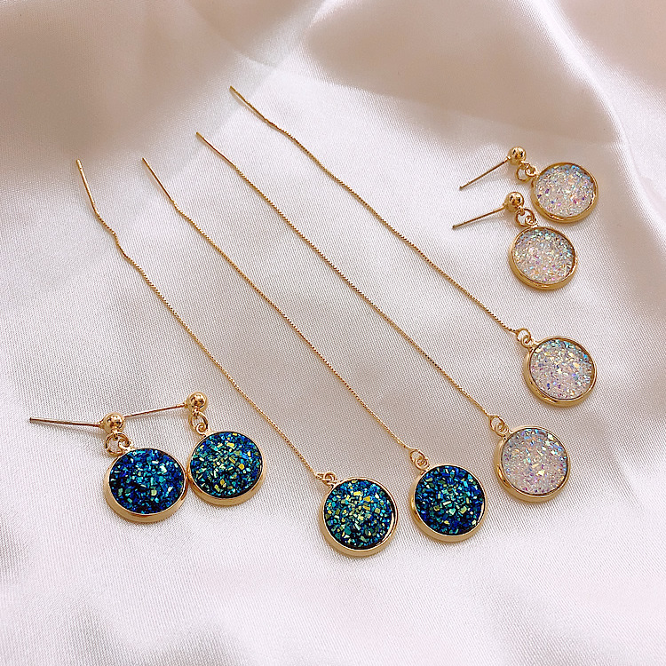 

Hot Fashion Jewelry S925 Silver Needle Round Dangle Ear Thread Tassel Earrings Stud Earrings S804