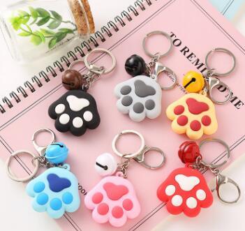 

20pcs/Lot Cat Dog Claws Bell Accessories Cute Keychain Key Rings Key Chain Keyring Gifts Keychains For Women Girlfriend Pendant