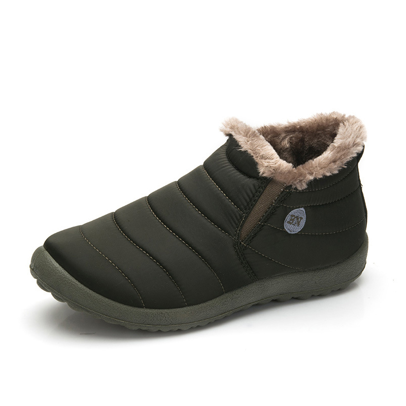 

Men Snow Boots Solid Color Warming Fabric Slip-on Ankle Boots for Male Winter Outdoor Shoes Big size 38-48