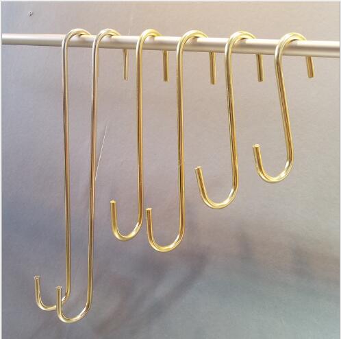 S-hook with nano-gold long hooks for large garment stores S-hook with round S-hooks for display shelf S-hook-image-489694382