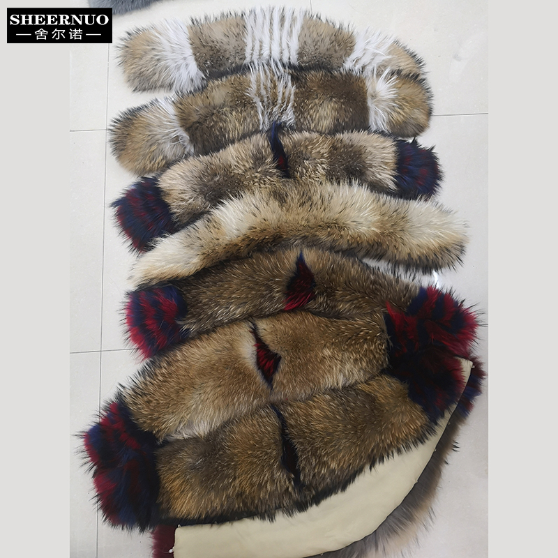 

Fur collar 100 percent real hair raccoon big hair collar sexy smooth fashion for a variety of coats down jacket school to overco, 18