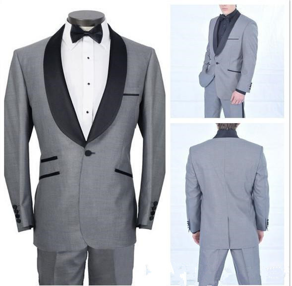 

Costune Gray Mens Wedding Prom Dinner Suits Slim Fit Casual Man Suit Groom Tuxedos Groomsman Wear Blazer Masculino 2 Pieces, Black