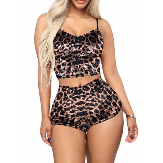 Femmes 2 pièces ensemble velours vêtements de nuit Sexy Spaghetti sangle Shorts pyjamas costume dames vêtements de nuit décontractés femme pyjama