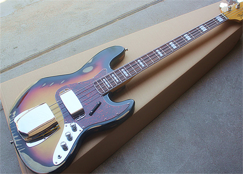 

Wholesale Custom Jazz 4 Strings Bass Guitar with Vintage Body,Red Tortoise Pickguard,Rosewood Fingerboard,can be customized.