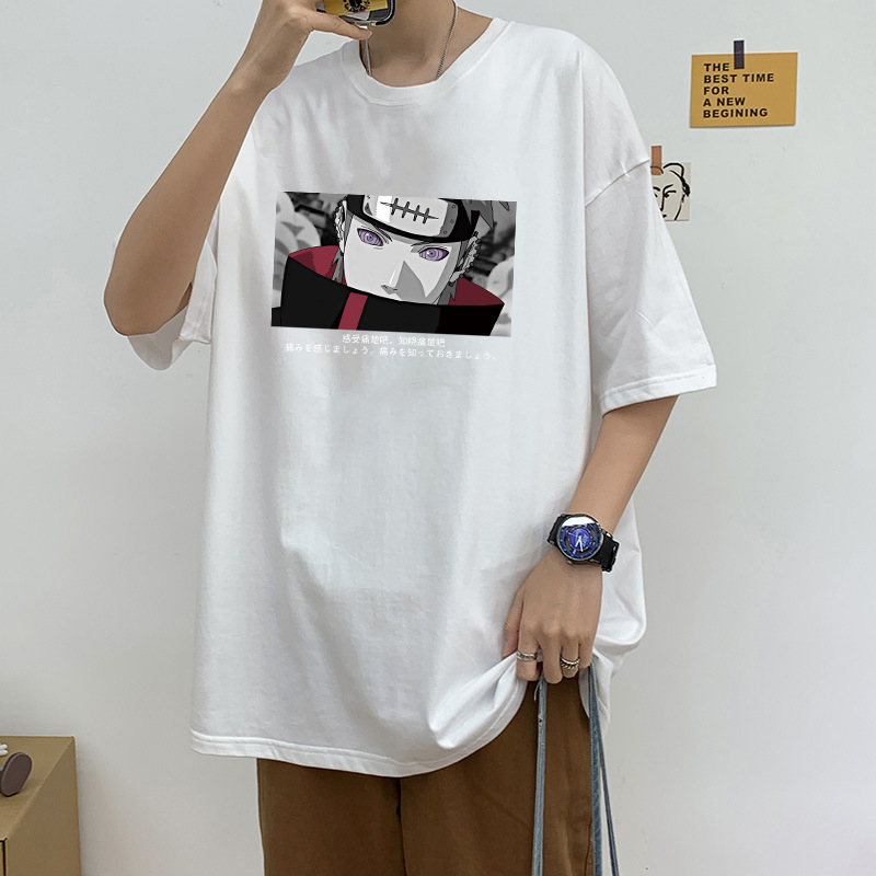 

Naruto Pein T-shirt Short Sleeve Harajuku Anime T Shirt for Men Women Clothes Hip Hop Tshirt Male Streetwear Tee Tops Summer, Black