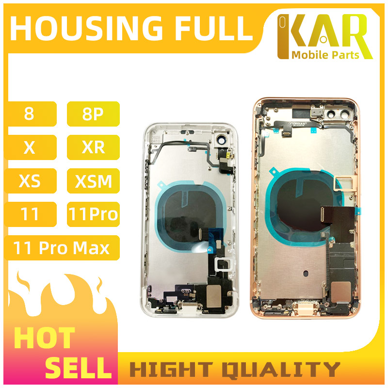 

1pc For iPhone 8 8G 8P 8Plus X XS XR XSMAX 11 Full Housing Assembly Battery Cover Door Rear with Flex Cable buzzer Free Shipping