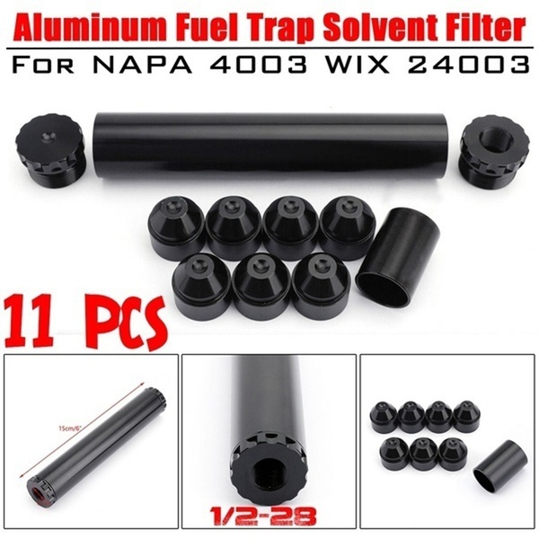 

1/2-28 5/8 -24 Fuel Trap Solvent Filter For Napa 4003 WIX 2400 6061-T6 Auto Part