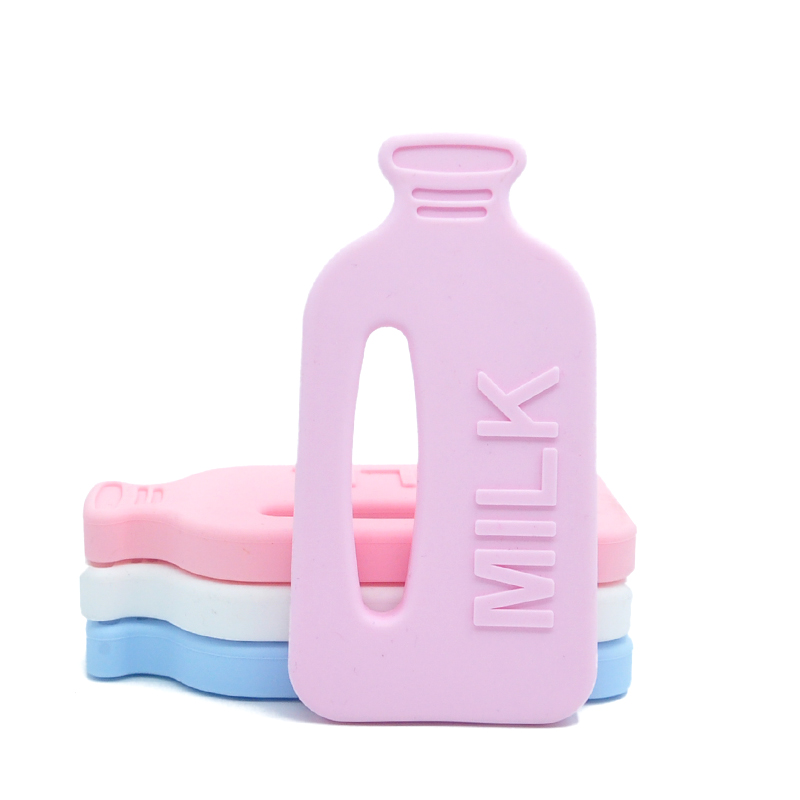Silicone Milk Bottle Teether BPA Free FDA Approved Baby Teething Toys Milk Bottle Soothers Chewable Toy Toddlers Infant Gifts-image-435456931