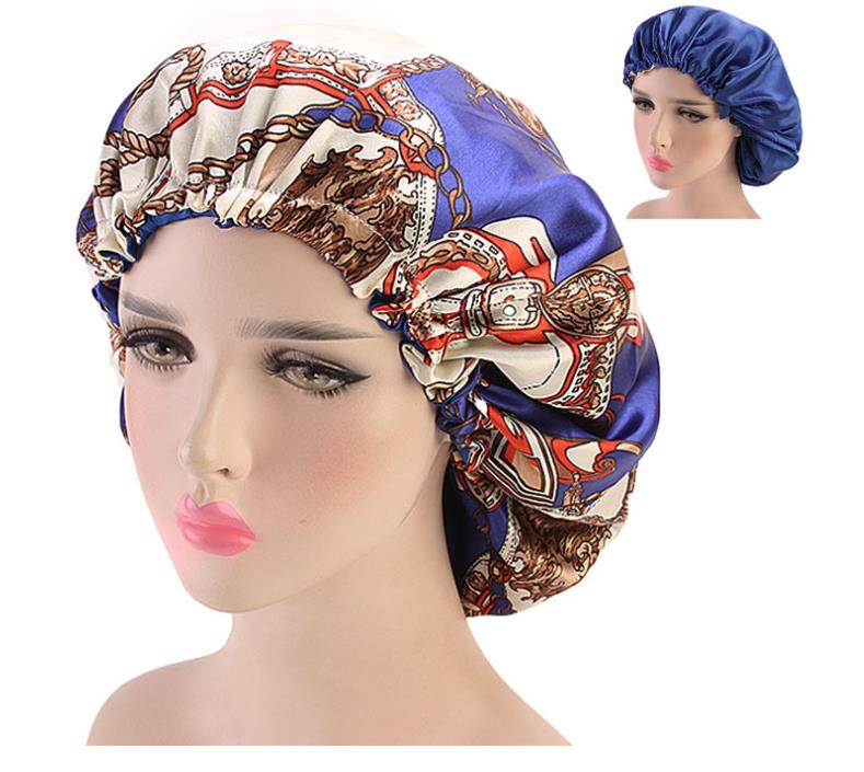 

Big size Silk Satin Bonnet Night Sleep Cap Hat by One Planet Best Quality Double side Wear Head Cover Bonnet for Beautiful Hair accessories