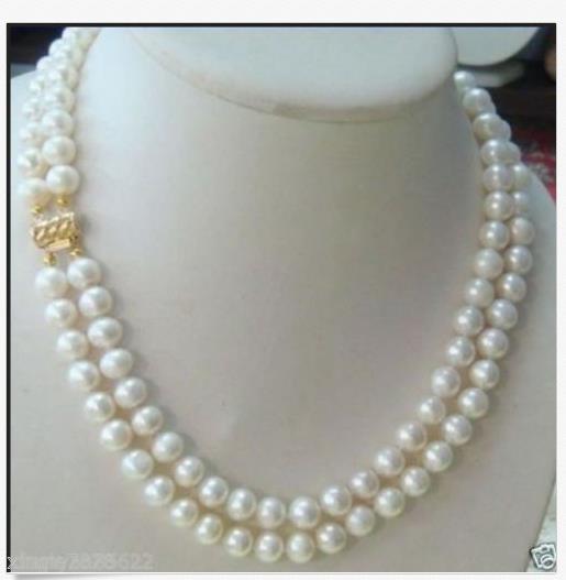 Fashion 7-8 mm Genuine natural gray Akoya eau douce collier de perles 18/"AAA