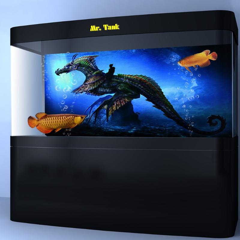 

Customized Aquarium Background Poster With Self-Adhesive Dragon Knight Creative PVC Fish Tank Wallpaper Ornament 24 30 48 72