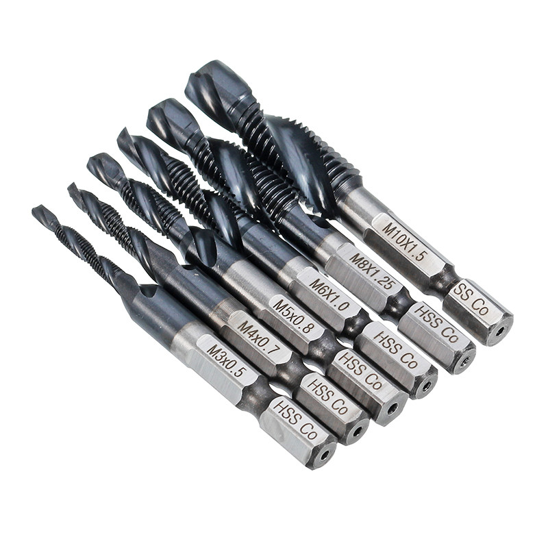 

Brand New HRC89 M3-M10 Combination Drill Tap Bit Set Coated Deburr Countersink Bits
