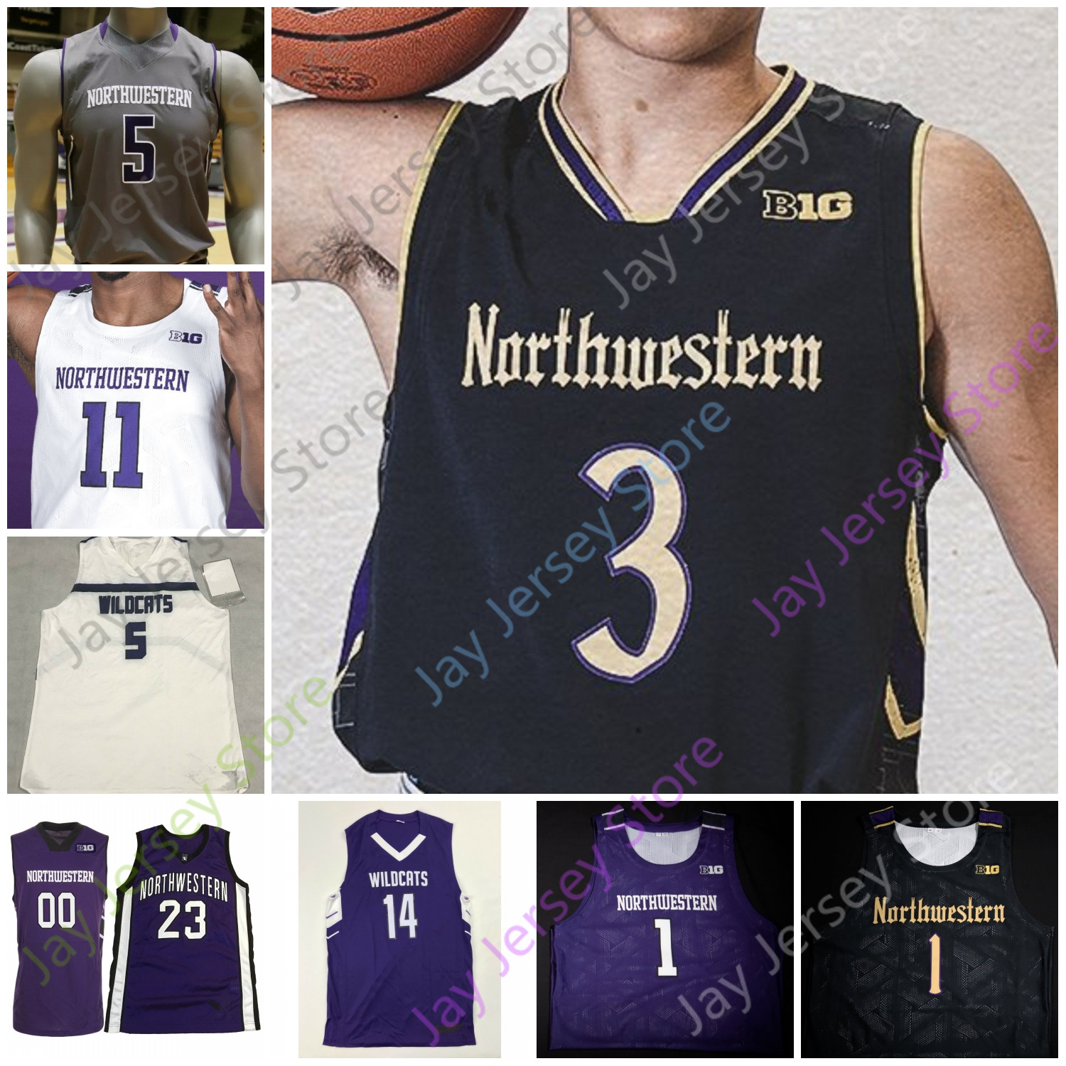 

2020 Northwestern Wildcats Basketball Jersey NCAA College Pete Nance Pat Spencer Miller Kopp Ryan Young Boo Buie Gaines Robbie Beran Turner, Purple ii
