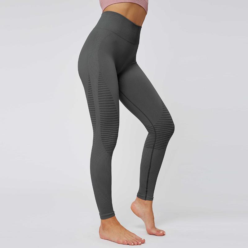 

European and American Seamless Yoga Pants Female High Waist Hips Tights Sports Running Stretch Breathable Quick-drying Fitness, Black