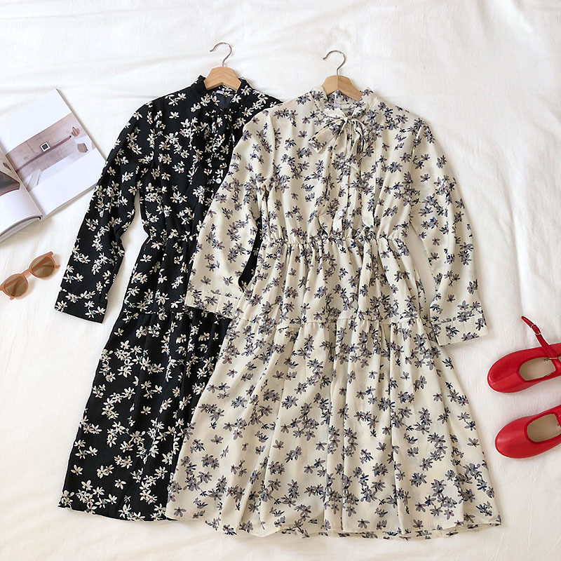 

2019 Autumn Long Long Sleeve Dress, Black