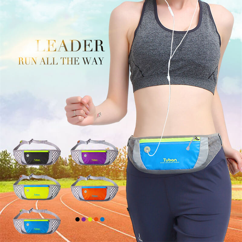 

Tuban running sport pockets marathon Waist Bag fitness headphone travel hole ultra light real multi-functional stealth belt bags, Orange