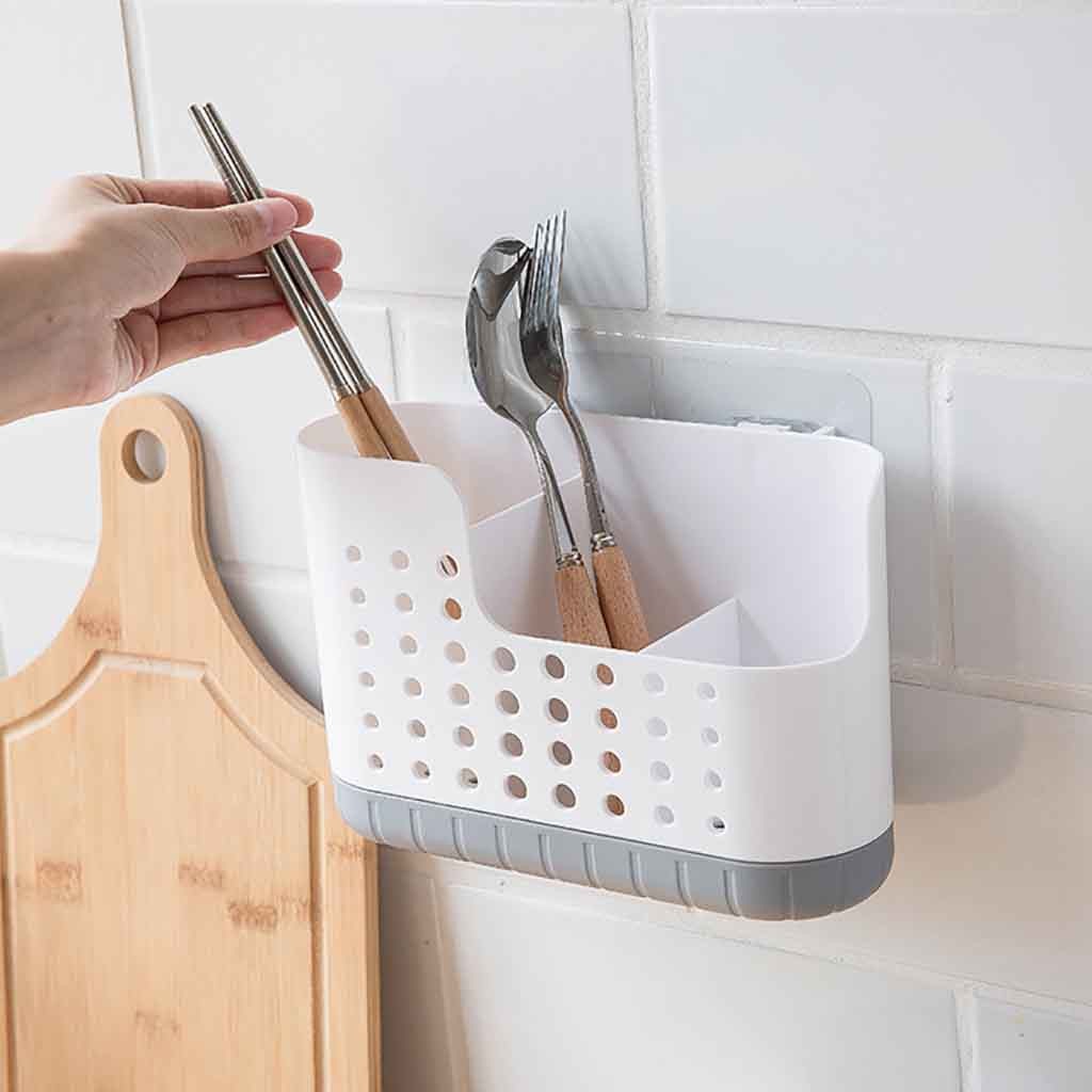 

Kitchen Drying Holder Tray Wall Mounted Spoon Chopsticks Draining Storage Rack