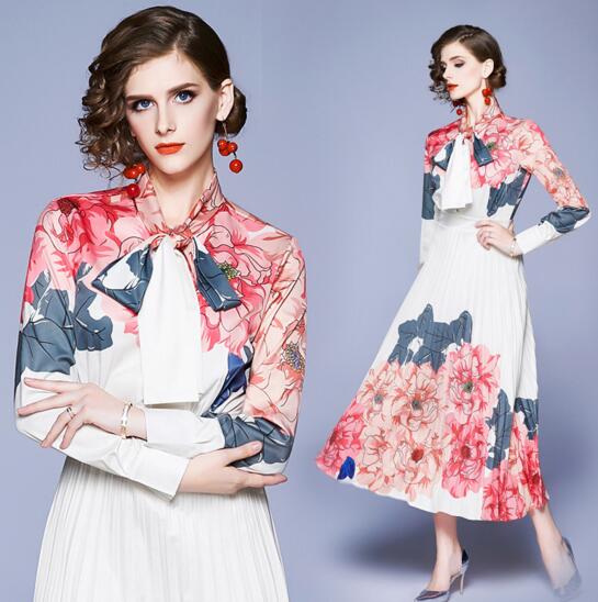 

New fashion temperament white skirt with bow on A-line, As the picture