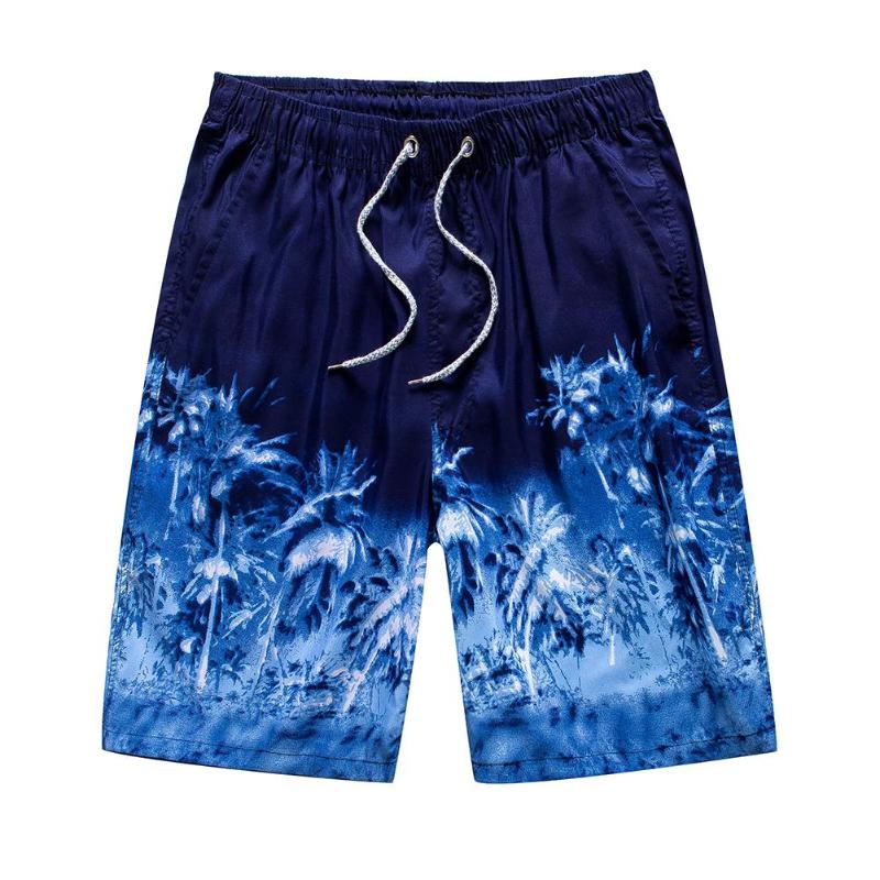 

Beach Shorts Men Trunk Summer Short Pants Print Breathable Quick Dry Swim Shorts -4XL Plus Size Male Summer Swim Trunks, Coconut tree