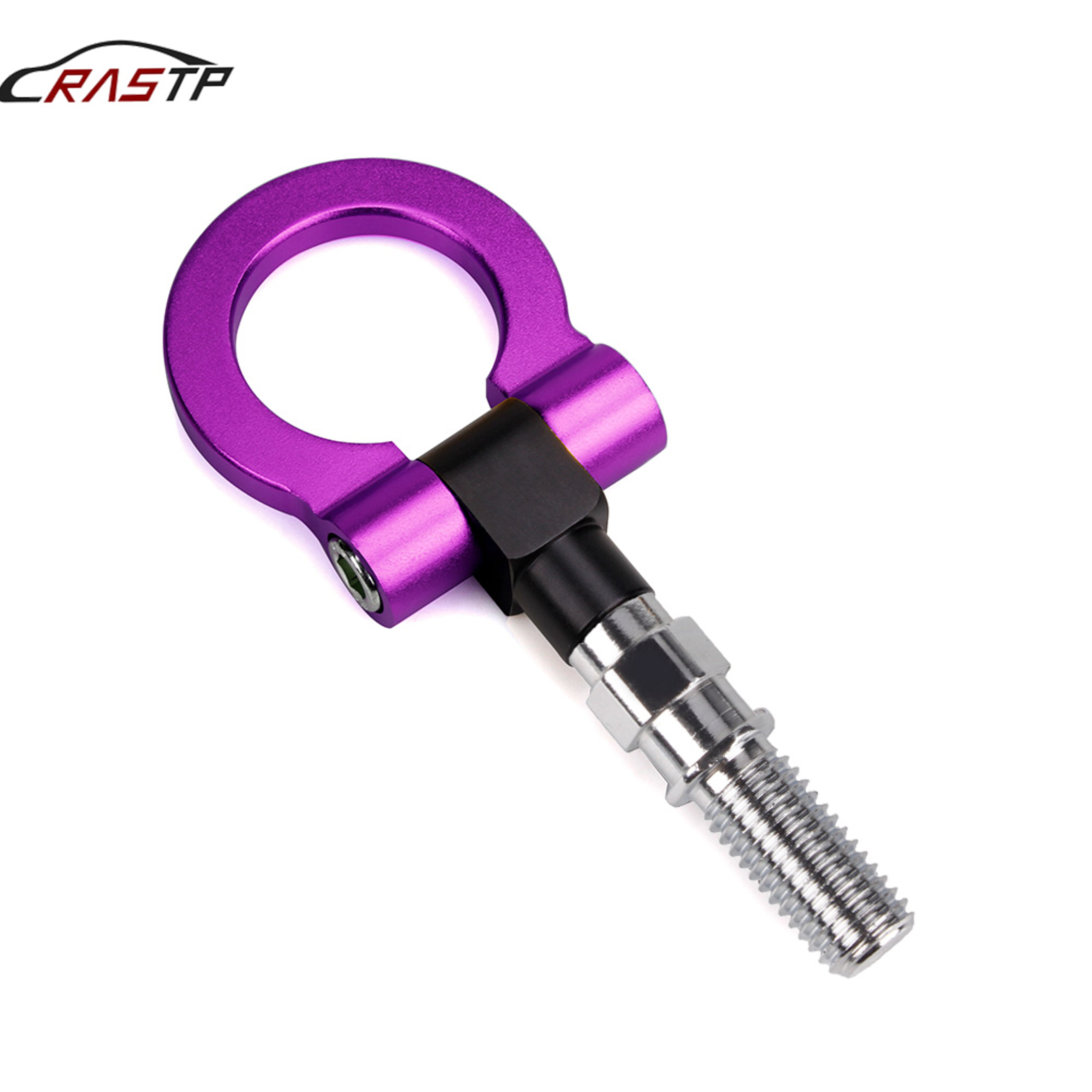 

RASTP-Universal Racing Front Tow Hook Auto Trailer Ring Vehicle Towing Hanger For Japanese Car Accessories Purple RS-TH008-2