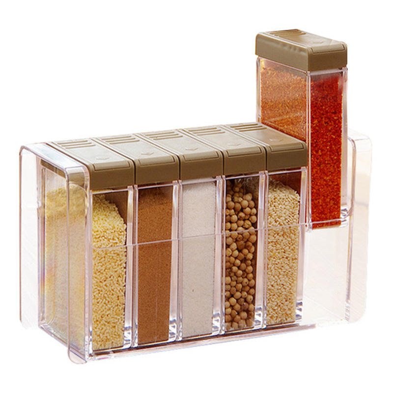 

Kitchen Seasoning Bottles Jars Boxes Plastic Spice Lid Can Sugar Layers Storage Organizer Box Home Organization Accessories Item