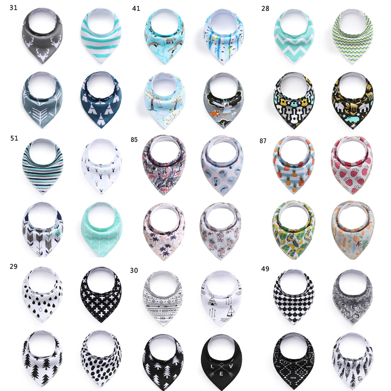 Baby Bandana Drool Bibs Organic Burp Cloths Designs Burp Cloths Waterproof Triangle Bib Newborn Cartoon Print Girls Boys Soft Cotton RN8001-image-527056436