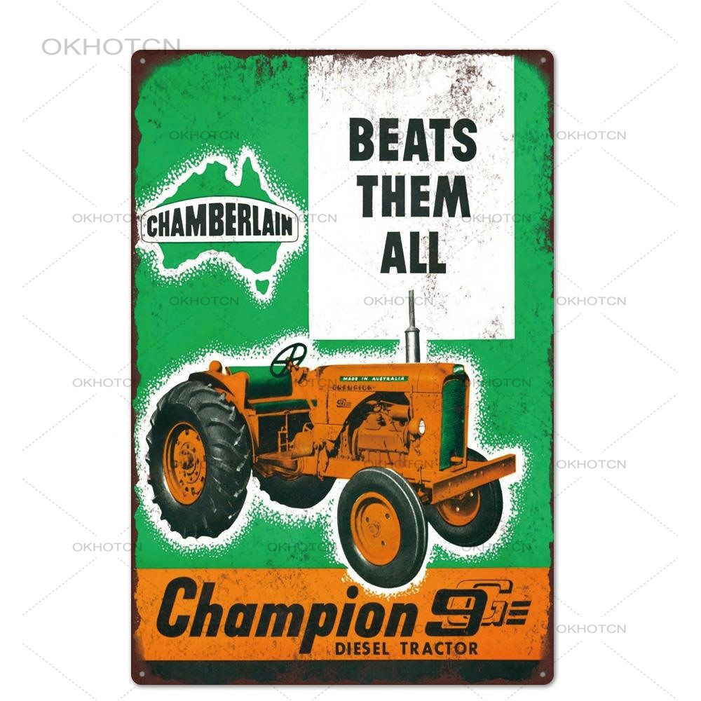 Chamberlain Tractor Vintage Advertisment Retro Metal Sign gift man shed, Chamberlain Tractor Vintage Advertisment Retro Metal Sign gift man shed,