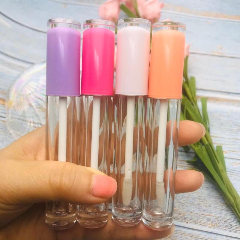 

5ML 10/50 pcs Empty Lip Gloss Bottle,Pink cap DIY Plastic Lipgloss Tube,Beauty cosmetic packing container