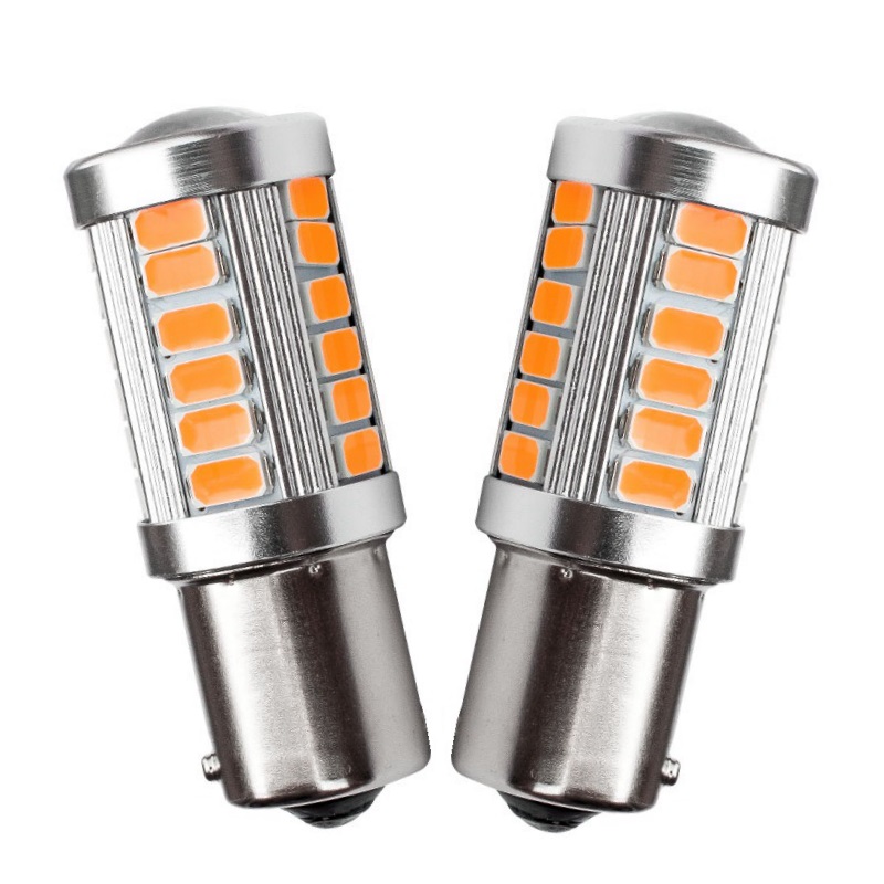 4 pièces 1156PY ampoules 7507 PY21W BAU15S 33 SMD 5630 5730 LED voiture indicateur de direction arrière lampe Auto avant clignotants lumière ambr