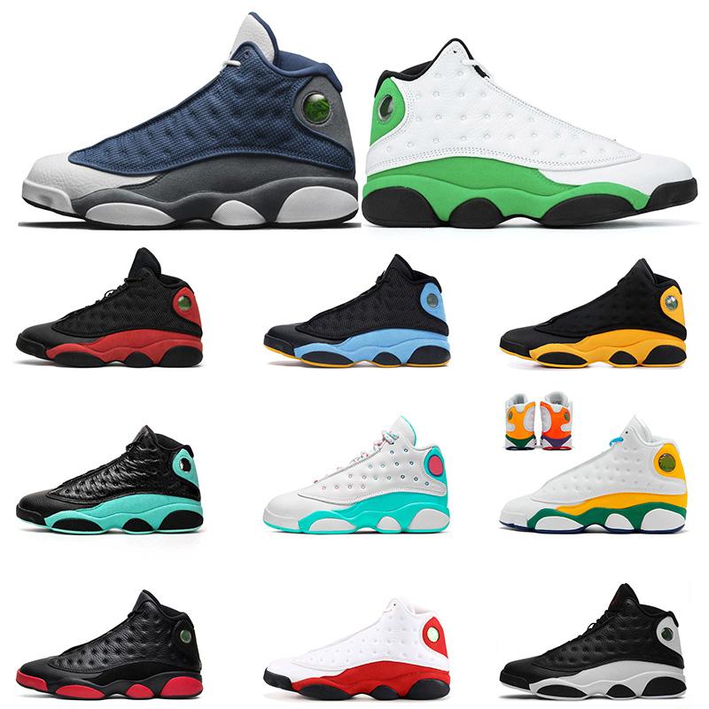 

Aurora Green Playground Flint 13s Top Quality Jumpman 13 Men Women Basketball Shoes Bred Luky GREEN Cap and Gown Sport Sneakers, Gym red