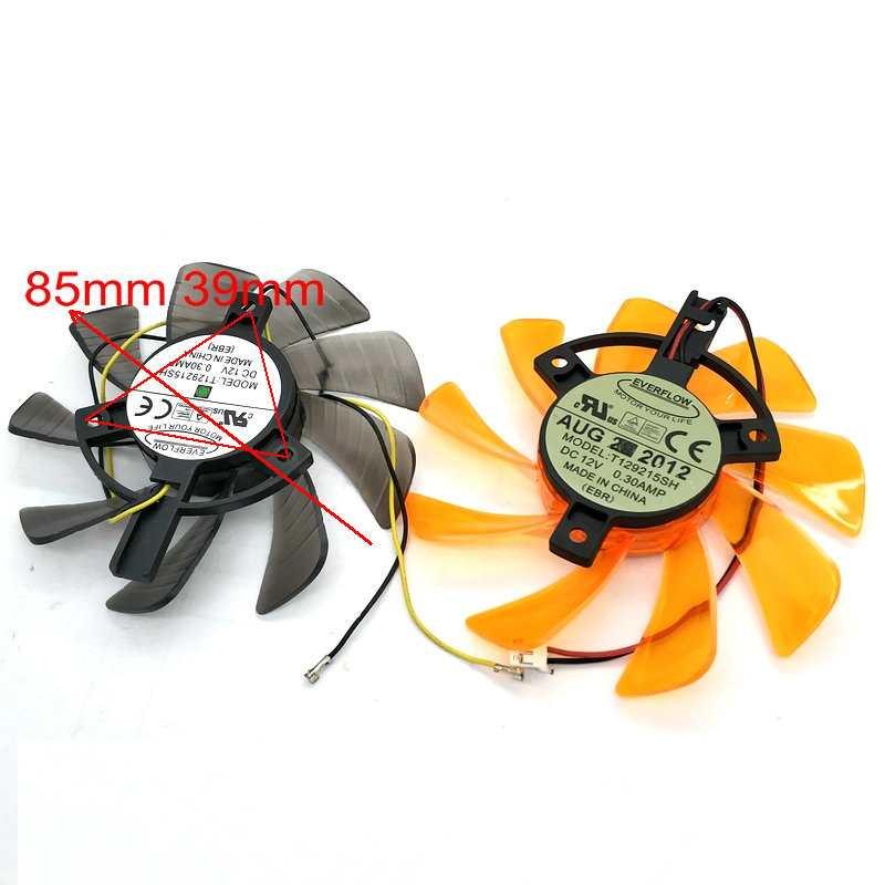 

T129025SU T129215SH 12V 0.30A 85mm 39x39x39mm For ZOTAC Graphics Card Cooling Fan 2Wire 2Pin