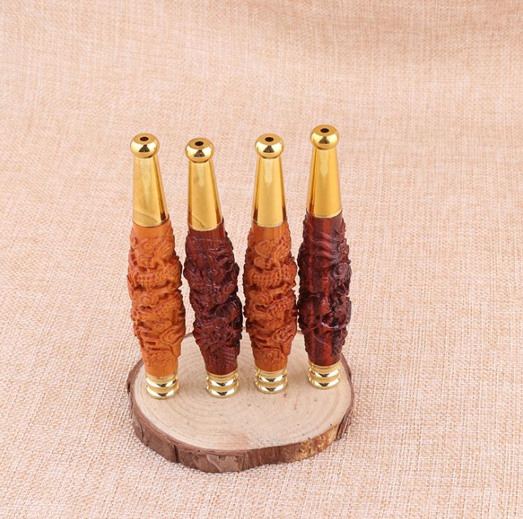 

Sequoia yew acid branch long wood filter cigarette holder male 7MM carved dragon personality cigarette holder