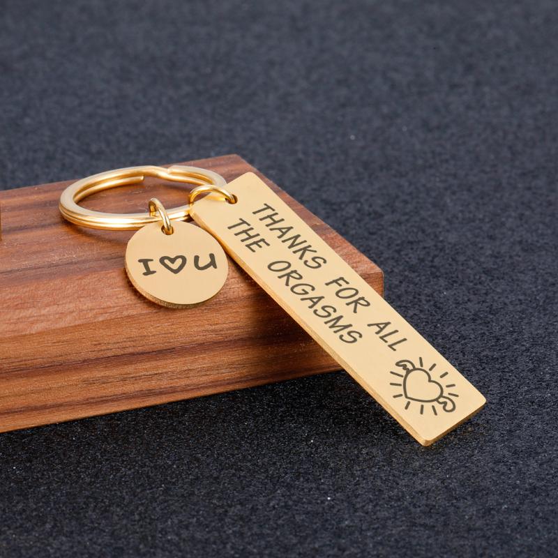 

Custom Keychain Engraved Thank for All The Orgasms I Love You Keyring Couple Keychain Jewelry Gift for Boyfriend Husband Pendant