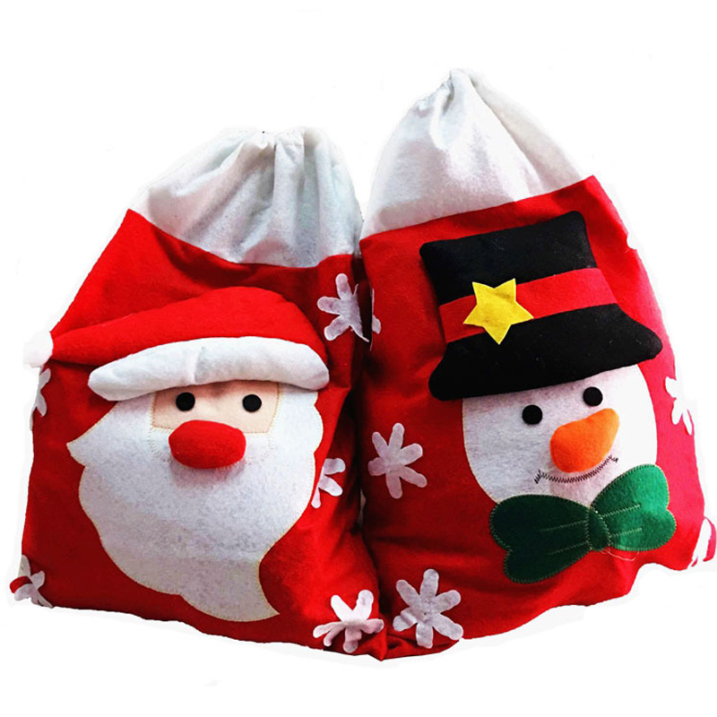 

5 pcs / lot Gift Holders Half-dimensional gift bag santa claus bags merry christmas candy bags xmas present xmas gifts bag