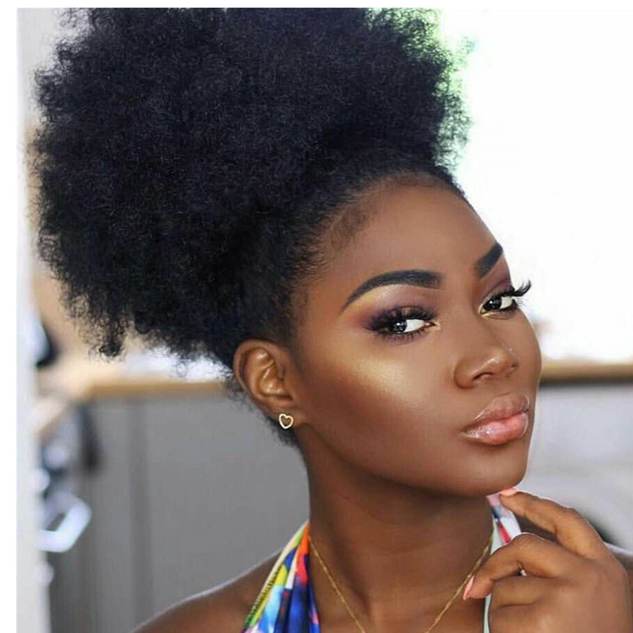 

Drawstring Afro Kinky 100 Human Ponytail for Black Women Clip in Hair Extension Kinky Curly Ponytails Drawstring 140g Ponytail Hair