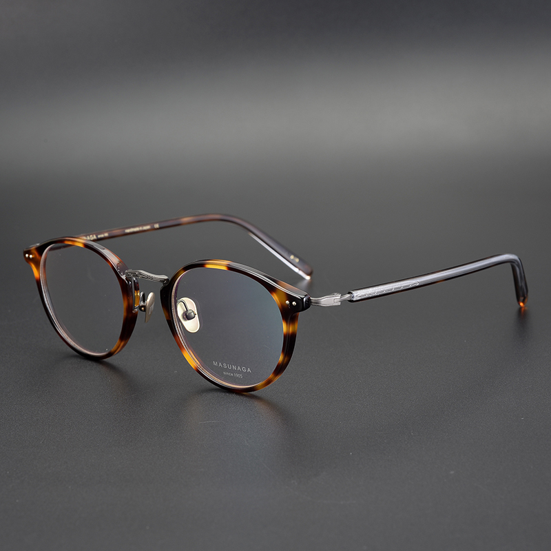 

Original Acetate Glasses Frame Women Optical Frames Man Round Eyeglasses 46mm Retro Japan Eyewear Brands Monturas De Lentes