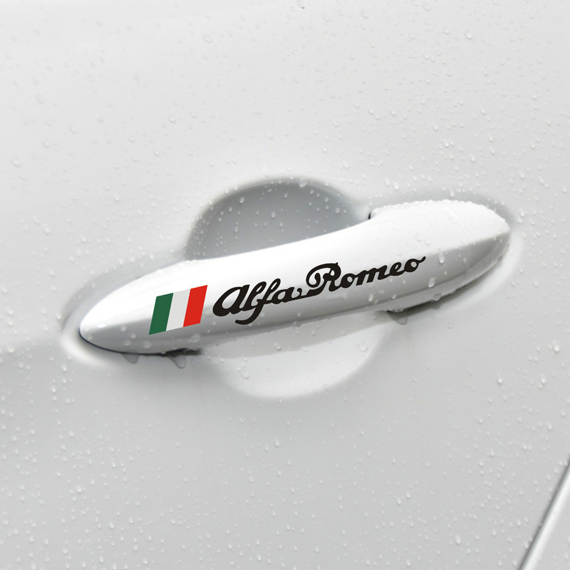 

4pcs Car Door Handles Decorative Style and Personality for Alfa Romeo Giulietta 147 159 166 167 Car Stickers, Black