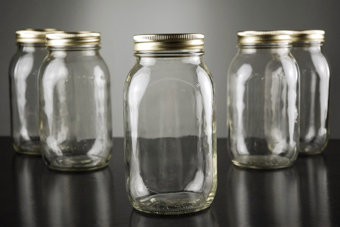 

Pack of 6 Glass Mason Jars With Metal Lids, Clear,10oz 16oz and 28ozCapacity