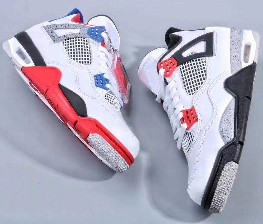 

2019 4 What The 4s Best Quality OG GREY Black White Red sneakers man basketball shoes Men 41 47 With Box free shipping, Color-1