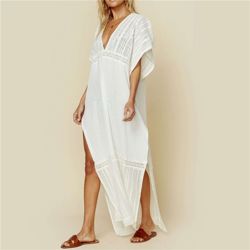 white cotton beach cover up