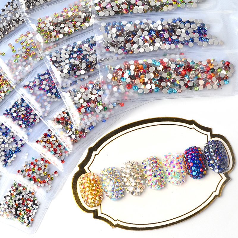

Four Lily 1pc Nail Decorations Multi Size Glass Nail Art Rhinestones 3D Charms Tips For DIY Manicure Art Decorations