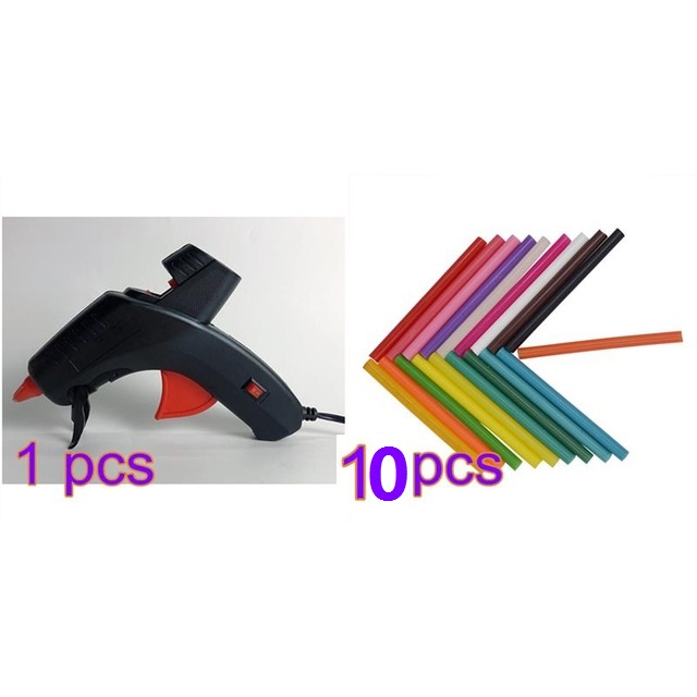 

Hot Melt Glue Gun Thermo Electric Heat Temperature Trigger Craft+10pc hot melt glue bars DIY art process and sealing fast repair