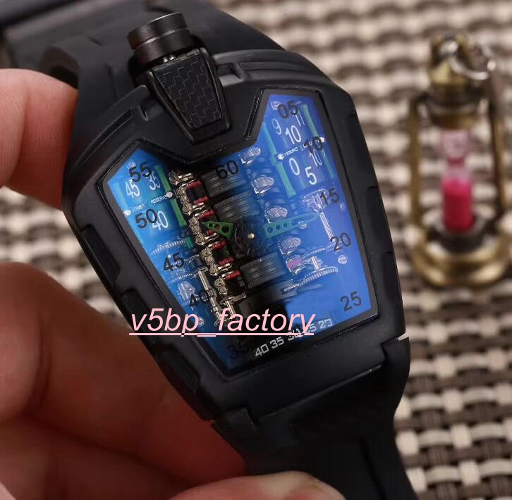 

Top High Quality Classic Series Men's Watch Watches Skeleton 905.JN.0001.RX 46mm Rubber Strap Bands Automatic Mens Watch Watches